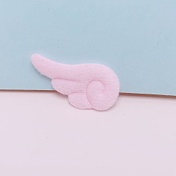 BrumosaRosa Forma de ala de ángel para coser en accesorios de adorno esponjosos de doble cara, decoración artesanal de costura diy, rosa brumosa, 48x24 mm