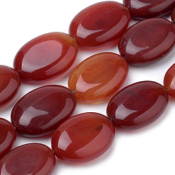 Carnelian Natural Carnelian Beads Strands, Dyed Oval, 17~19x12~13x5~6mm, Hole: 1.5mm, about 20pcs/strand, 14.9 inch