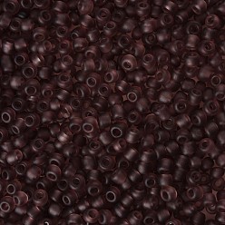 Rosy Brown Glass Seed Beads, Frosted Colors, Round, Rosy Brown, 3mm