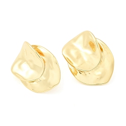 Real 18K Gold Plated Brass Twist Stud Earrings, Long-Lasting Plated, Lead Free & Cadmium Free, Real 18K Gold Plated, 26.5x21mm