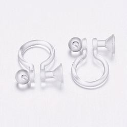 Clear Plastic Clip-on Earring Findings, for Non-pierced Ears, Clear, 11x9x4mm, Fit for 3mm rhinestone