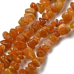 Yellow Jade Natural Yellow Jade Chip Bead Strands, 5~8x5~8mm, Hole: 1mm, about 31.5 inch