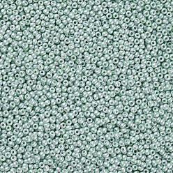 Azur 11/0 calificar unas cuentas redondas de semillas de vidrio, pintura para hornear, azur, 2.3x1.5 mm, agujero: 1 mm, sobre 48500 unidades / libra