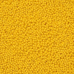 Gold 11/0 Grade A Round Glass Seed Beads, Baking Paint, Gold, 2.3x1.5mm, Hole: 1mm, about 48500pcs/pound