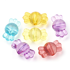Mixed Color Transparent Acrylic Beads, Candy, Mixed Color, 16.5x9x9mm, Hole: 1.5mm, about 974pcs/500g