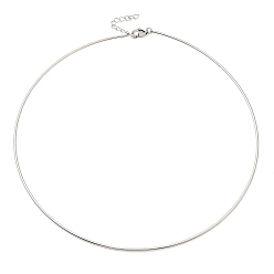 Stainless Steel Color 304 Stainless Steel Necklaces, Stainless Steel Color, 0.06 inch(0.15cm), Inner Diameter: 5.00 inch(12.7cm)