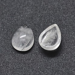 Cristal de cuarzo Cabujones de cristal de cuarzo natural, cabujones de cristal de roca, lágrima, 8x6x3 mm