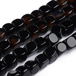 Black Onyx Бусины из натурального черного оникса, окрашенная и подогревом, кубические, класса AB, 5x5x5 мм, отверстие : 0.7 мм, около 75 шт / нитка, 14.76 дюйм (37.5 см)