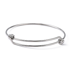 Stainless Steel Color Adjustable 316 Surgical Stainless Steel Expandable Bangle Making, Stainless Steel Color, 2-1/2 inch(6.5cm)