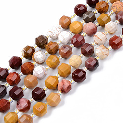 Mokaite Mookaite naturelles brins de perles, ronde, facette, 7~8x8mm, Trou: 1.2mm, Environ 38~40 pcs/chapelet, 14.76~15.16 pouce (37.5~38.5 cm)