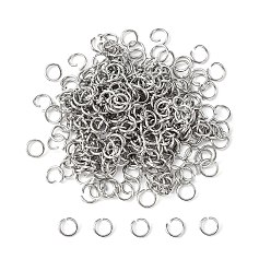 Color de Acero Inoxidable 304 de acero inoxidable anillos del salto abierto, color acero inoxidable, 21 calibre, 4x0.7 mm, diámetro interno: 2.6 mm, aproximadamente 5000 piezas / bolsa