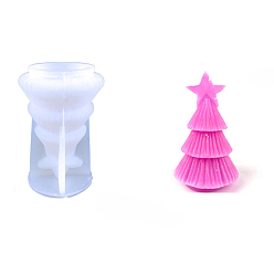 White DIY Christmas Tree Food Grade Silicone Candle Molds, for Scented Candle Making, White, 105x68mm