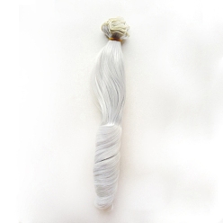 Gainsboro Peluca de muñeca de peinado romano ondulado largo de fibra de alta temperatura, para diy girl bjd makings accesorios, gainsboro, 7.87~39.37 pulgada (20~100 cm)