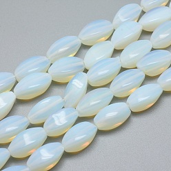Opalite Perles opalite brins, ovale, 14~15x7~8mm, Trou: 1mm, Environ 25 pcs/chapelet, 15.3 pouce (39 cm)