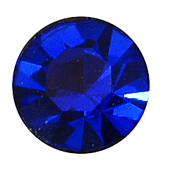 Saphir Séparateurs perles en verre avec strass en laiton, grade de aaa, bord ondulé, sans nickel, de couleur métal argent, rondelle, saphir, 7x3.2mm, Trou: 1.2mm