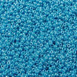 (RR433) Opaque Turquoise Blue Luster MIYUKI Round Rocailles Beads, Japanese Seed Beads, 8/0, (RR433) Opaque Turquoise Blue Luster, 8/0, 3mm, Hole: 1mm, about 2111~2277pcs/50g