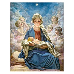 Разноцветный Дева Мария держит ребенка религия человеческий узор набор для алмазной живописи «сделай сам», включая сумку со стразами из смолы, алмазная липкая ручка, поднос тарелка и клей глина, красочный, 400x300 мм