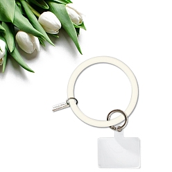 Floral Blanca Cordón de teléfono con lazo de silicona, correa de cordón para la muñeca de la mano del teléfono celular, blanco floral, 8.36x0.68 cm, diámetro interior: 7 cm