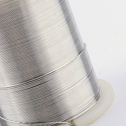 Silver Round Copper Jewelry Wire, Silver, 0.3mm, about 164.04 Feet(50m)/roll