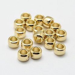 Raw(Unplated) Brass Beads, Column, Nickel Free, Raw(Unplated), 6.5x4.5mm, Hole: 4mm