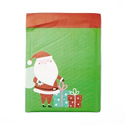 Santa Claus Sacs à bulles en papier kraft et en plastique, sac autocollant, le thème de Noël, rectangle, le père noël, 27.5x21x0.35 cm