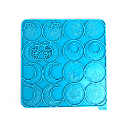Темно-Голубой Змея/луна/кристалл DIY силиконовые формы для подвесок, формы для литья смолы, для уф-смолы, изготовление ювелирных изделий из эпоксидной смолы, глубокое синее небо, 208x202x5 мм