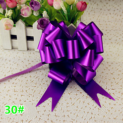 Dark Violet Flower Pull Bows, Gift Ribbon For Wedding Birthday Party Decoration, Dark Violet, 120x3cm, 30strands/box
