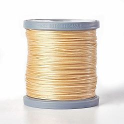 PeachPuff Waxed Polyester Cord, Micro Macrame Cord, Bracelets Making Cord, for Leather Projects, Handcraft, Bookbinding, Flat, PeachPuff, 0.8x0.2mm, about 164.04 yards(150m)/roll