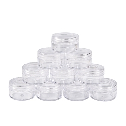 Прозрачный Пластмассовый шарик контейнеры, колонка, прозрачные, 3x1.8 см, емкость: 5 мл (0.17 жидких унций)