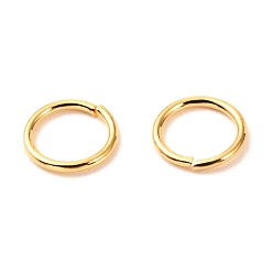 Real 18K Gold Plated Brass Open Jump Rings, Long-Lasting Plated, Round Ring, Real 18K Gold Plated, 21 Gauge, 6x0.7mm, Inner Diameter: 4.6mm