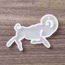 Aries DIY Constellation Shaped Pendant Food-grade Silicone Molds, Resin Casting Molds, For UV Resin, Epoxy Resin Craft Making, Aries, 53x85x7mm, Hole: 2.5mm