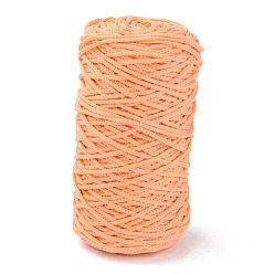 Light Salmon Cotton String Threads, for DIY Crafts, Gift Wrapping and Jewelry Making, Light Salmon, 3mm, about 150m/roll