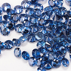 Royal Blue Diamond Shaped Cubic Zirconia Pointed Back Cabochons, Faceted, Royal Blue, 6mm