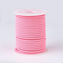 Pink Нейлоновые нити, Миланские шнуры / витые шнуры, розовые, 3 мм, около 21.87 ярдов (20 м) / рулон