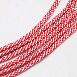 Rouge 7 âmes intérieures cordes en polyester et spandex, pour la fabrication de bracelets en corde, rouge, 4mm, environ 109.36 yards (100m)/paquet, 420~500g / bundle