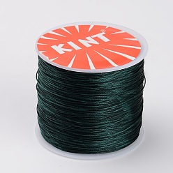 Dark Green Round Waxed Polyester Cords, Dark Green, 0.6mm, about 76.55 yards(70m)/roll