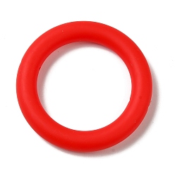 Красный Силиконовые бусины, кольцо, красные, 65x10 мм, отверстие : 3 мм