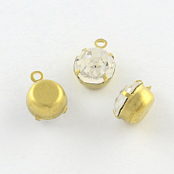 Cristal Tono de oro encantos de diamantes de imitación bronce, cristal, 5x3x2 mm, agujero: 1 mm, 144 unidades / bruto