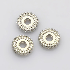 Platine Disque placage alliage de zinc perles d'espacement, platine, 7x2mm, Trou: 1.5mm