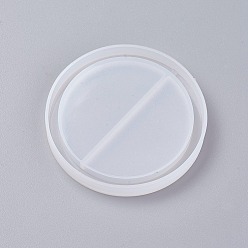 White Shaker Mold, DIY Quicksand Jewelry Silicone Molds, Resin Casting Molds, For UV Resin, Epoxy Resin Jewelry Making, Flat Round, White, 67x8mm, Inner Size: 66mm