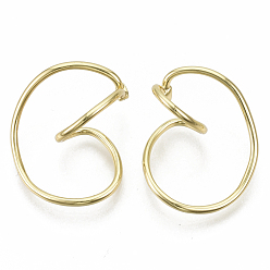 Real 18K Gold Plated Brass Cuff Earrings, Nickel Free, Real 18K Gold Plated, 25x19.5x13mm, Inner Diameter: 8mm