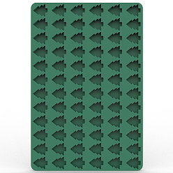 Sea Green Food Grade Silicone Ice Molds Trays, with 72 Christmas Tree-shaped Cavities, Reusable Bakeware Maker, for Wax Melt Candle Soap Cake Making, Sea Green, 200x300x9mm