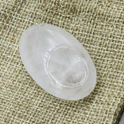 Cristal de cuarzo Tablas de gua sha de cristal de cuarzo natural, herramientas de masaje de raspado, gua sha herramientas faciales, oval, 40x25 mm