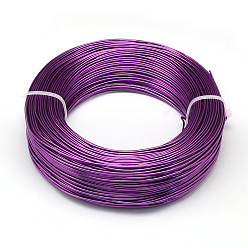 Violet Foncé Fil d'aluminium rond, fil d'artisanat en métal pliable, pour la fabrication artisanale de bijoux bricolage, violet foncé, Jauge 9, 3.0mm, 25m/500g(82 pieds/500g)