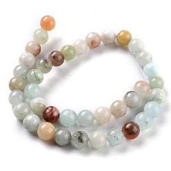 Colorful Natural White Jade Beads, Round, Dyed, Colorful, 10mm, Hole: 1.2mm, about 38pcs/strand, 14.96''(38cm)