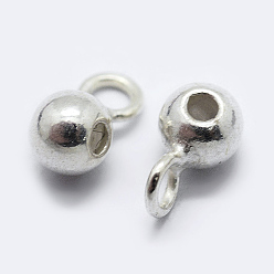 Серебро 925 поручни из стерлингового серебра, петля под залог, шарики затвора, серебряные, 5.5x2.5x3 мм, отверстия : 1 mm и 1.2 мм