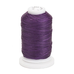 Purple Waxed Polyester Cord, Flat, Purple, 1mm, about 76.55 yards(70m)/roll