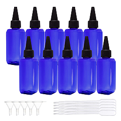 Синий DIY Kit, с пластиковыми бутылками с клеем, пластиковые переносные пипетки, воронка и этикеточная пастер, синие, 37x6~37 мм, отверстие : 2 мм