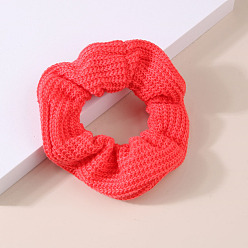 Roja Cintas para el pelo de tejer lana, accesorios para el cabello para mujeres niñas, scrunchie / scrunchy, rojo, 120 mm