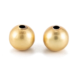 Real 18K Gold Plated Brass Beads, Real 18K Gold Plated, Long-Lasting, Lead Free & Cadmium Free, Round, 6mm, Hole: 1.2mm